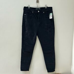 Veronica Beard NWT Debbie Black High Rise Skinny Velvet Jeans Size 32 Slim Leg